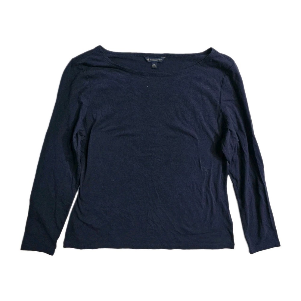 Brooks Brothers Women's Long Sleeve Shirt XL Navy Blue Tee